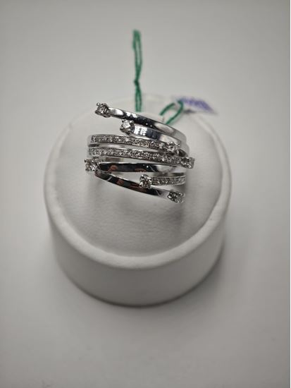 Immagine di ANELLO A FASCIA IN ORO BIANCO 18K 750/1000 CON DIAMANTI. USATO BENE