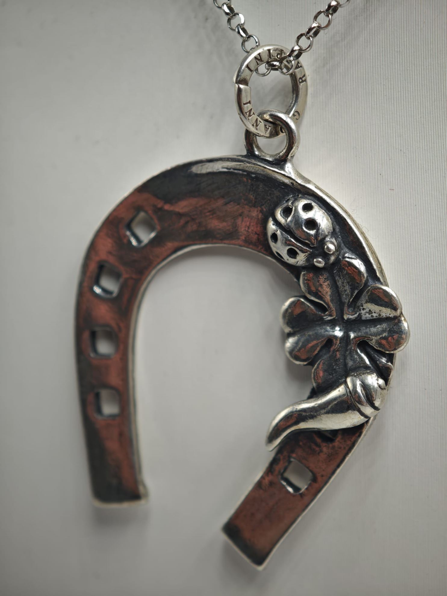 Immagine di COLLANA ARGENTO CON CIONDOLO GIOVANNI RASPINI FERRO DI CAVALLO GRANDE
